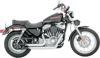 Shortshots Staggered Chrome Full Exhaust - For 99-03 Harley Sportster