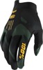 100% iTrack Gloves Black Green Medium Men's Short Cuff - Moisture wicking MX gloves, size M, Black/Green