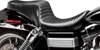 Cherokee Pleated Vinyl 2-Up Seat - Black - For 06-17 Harley Dyna