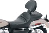 Explorer Stitched 2-Up Seat Black Gel w/Backrest - For 04-20 Harley XL XR