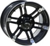 AMS Roll'n 104 14x7 Wheel Black Machined Gloss 4/110 - 14x7 ATV/UTV wheel, 4/110, Black Machined Gloss