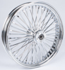 HardDrive Chrome 48-Spoke Front Wheel 21x3.5in 1in Axle For FLT 2000-Up - 21x3.5in chrome front wheel, 1in axle For FLT 2000-Up