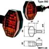 Amber Lens L.E.D. Turn Signal - Type 592 MotoLED Flasher or Marker Light