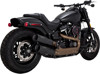 Hi-Ouput Black Slip on Exhaust Mufflers - For 18-21 Harley Fat Bob