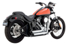Shortshots Staggered Chrome Full Exhaust - 12-17 Harley FXSY, FLST