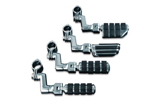 Dually ISO Offset Highway Pegs With 1 inch Clamp Chrome (Pair)
