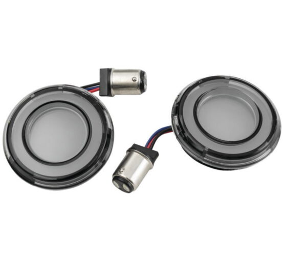 Tracer L.E.D. Front Turn Signal Insert White/Amber with Smoke Lens by Kuryakyn