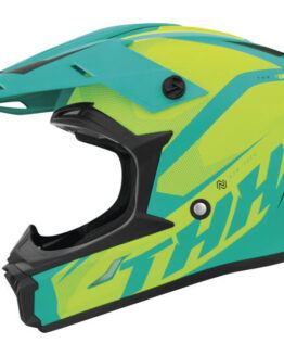 THH Helmets T710X Airtech Teal/Yellow Offroad Helmet Large