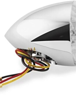 Bikers Choice Rear LED Chrome Bullet Turn Signal Clear Lens Amber