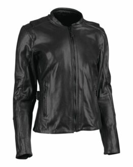 Throttle Body Leather Jacket Black Womens - 2XL