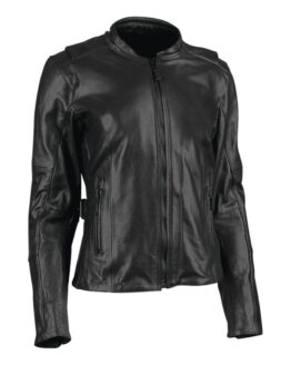 Throttle Body Leather Jacket Black Womens - Small