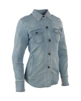 Speed Society Armored Moto Shirt Denim Blue Womens - XL