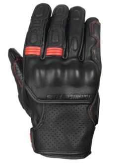 Twist of Fate Leather Gloves Black/Red - Small