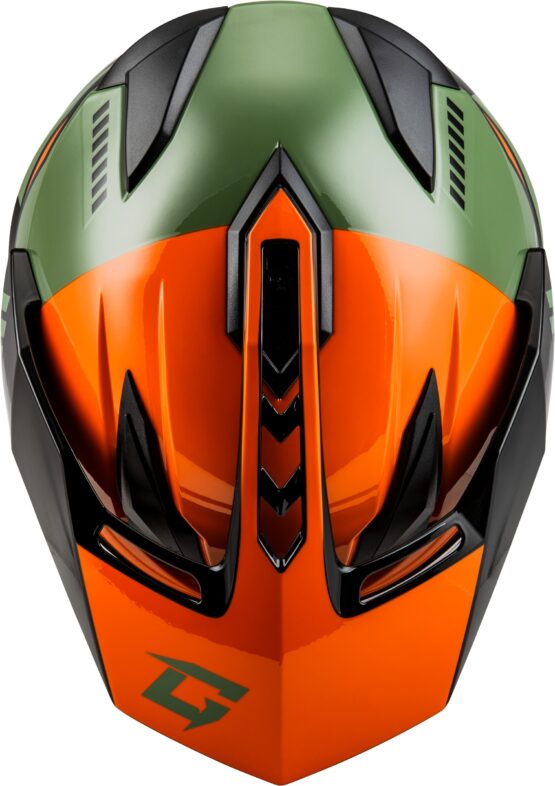 GMAX GM-11 Ronin Helmet Orange/Green/Black Small - Image 2