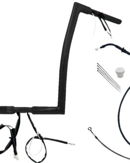 Fat Baggers 16in EZ Install Flat Top Handlebar Black For Harley FLTRX