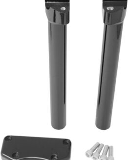 Drag Specialties Buffalo 12in Handlebar Riser & Top Clamp Kit Black Gloss