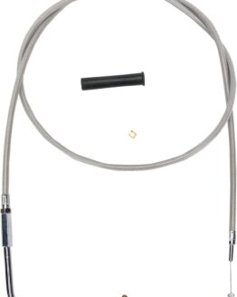 Drag Specialties Stainless Braided Throttle Cable 48in For Harley-Davidson