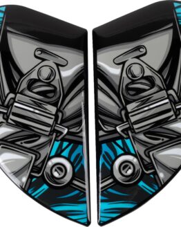 ICON Airframe Pro Helmet Side Plates Outbreak Blue Silver One Size