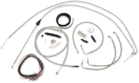 Complete S.S. Cable & Brake Line Extension Kit For Beach Bar Handlebars
