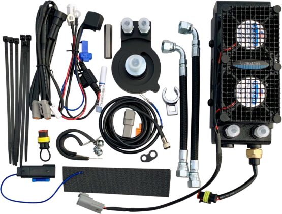 UltraCool Side Mount Oil Cooler Kit Naked Black For Harley Touring M8