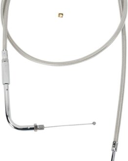 Drag Specialties Stainless Braided Throttle Cable 42in For Harley-Davidson