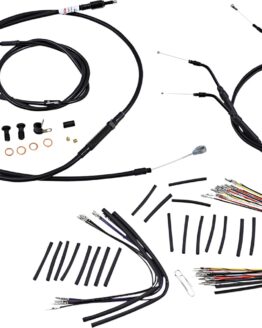 Extended Black Control Cable Kit For Dynas - 14" tall bars