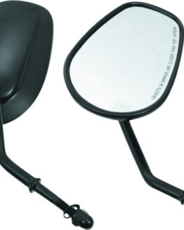 Bikers Choice Black Tapered Short Stem Mirrors Pair