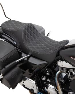 Drag Specialties Predator III 2-Up Seat Black Double Diamond Harley Touring