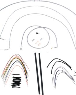 Extended Braided S.S. Control Cable Kit - 18" tall bars