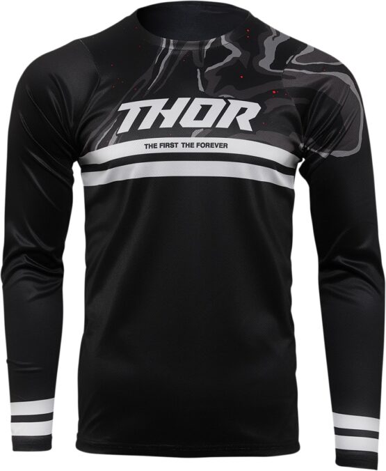 Thor Assist Banger Long-Sleeve MTB Jersey Black/White Men's Medium