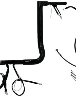 Fat Baggers EZ Install Wired 16in Flat Top Handlebar Kit Black For FLHX 2024+