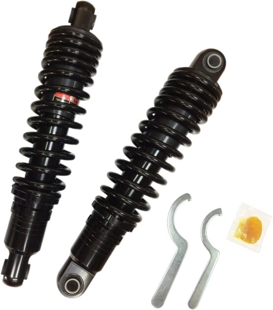Drag Specialties 13in Heavy Duty Black Adjustable Shocks Pair For Harley XL