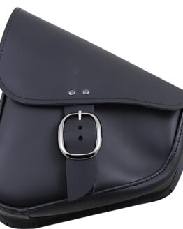 Willie & Max Black Leather Swingarm Bag w/ Black Chrome Buckle