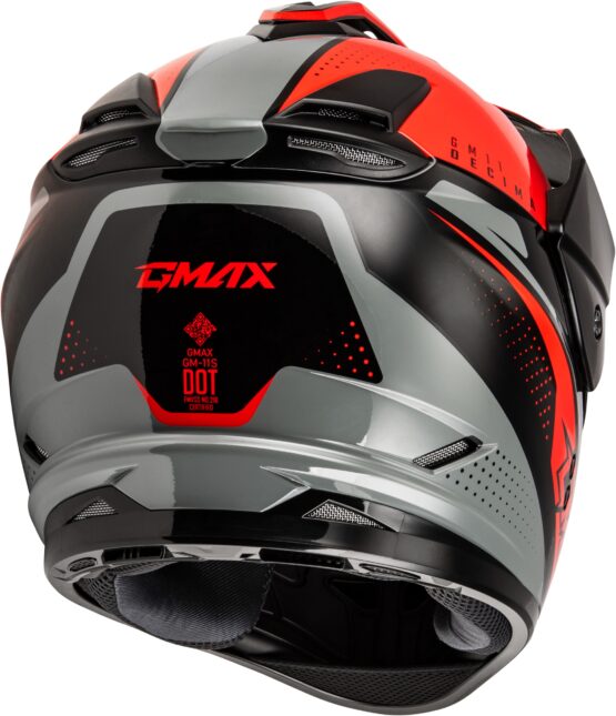GMAX GM-11 Decima Helmet Black/Red/Grey Medium - Image 2