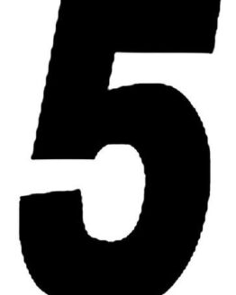 #5 6" Tall Black "SX" Stick-On Race Numbers - 3 Pack