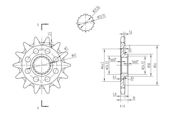Bm Front Sprocket 520 14T - Image 2