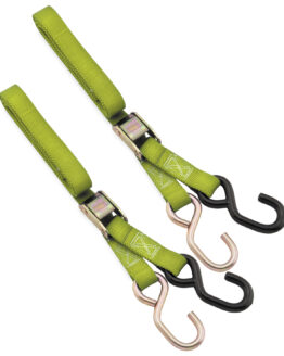 BikeMaster Standard Tie Downs 1in x 72in Green Pair