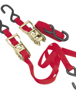 Ratchet Tie Downs - Pair - 1" x 66" Red