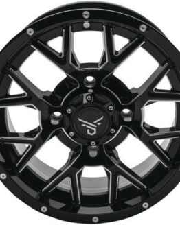 QuadBoss Barbwire 15x7 4+3 4/156 Black Milled Wheel