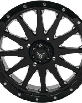 QuadBoss Wagon Wheel 14x7 5+2 Black/Milled 4/110 Pattern