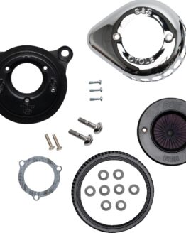 S&S Air Stinger Stealth Air Cleaner Kit Chrome Teardrop For Harley 01-17 EFI