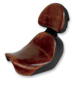 Brown & Black Renegade Lariat Plain Leather Solo Low Gel Seat W/ Backrest