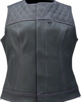 Z1R Women's Werk Leather Vest Black XL