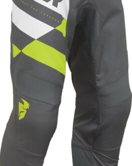 Thor Youth Sector Checker Pants Acid Yellow Charcoal Gray White Size 28