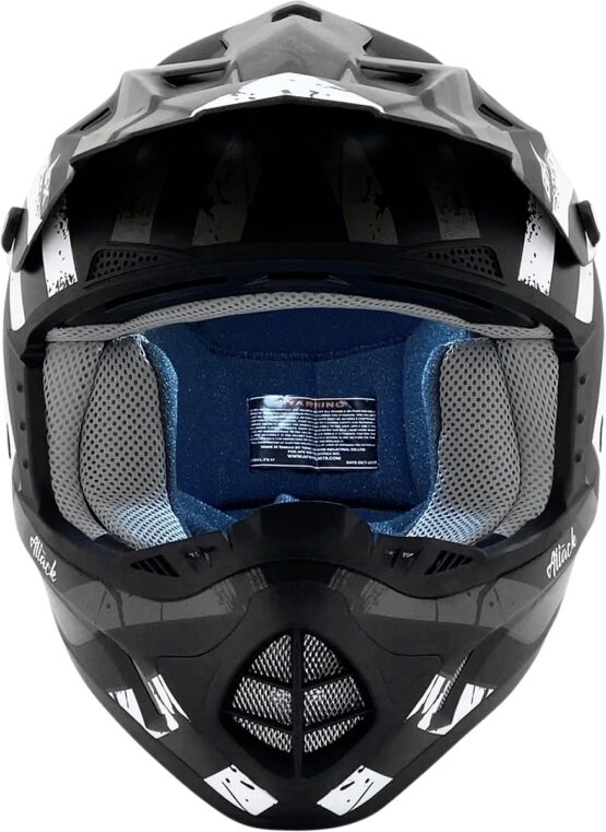AFX FX-17 Attack Helmet Matte Black Silver Medium - Image 2