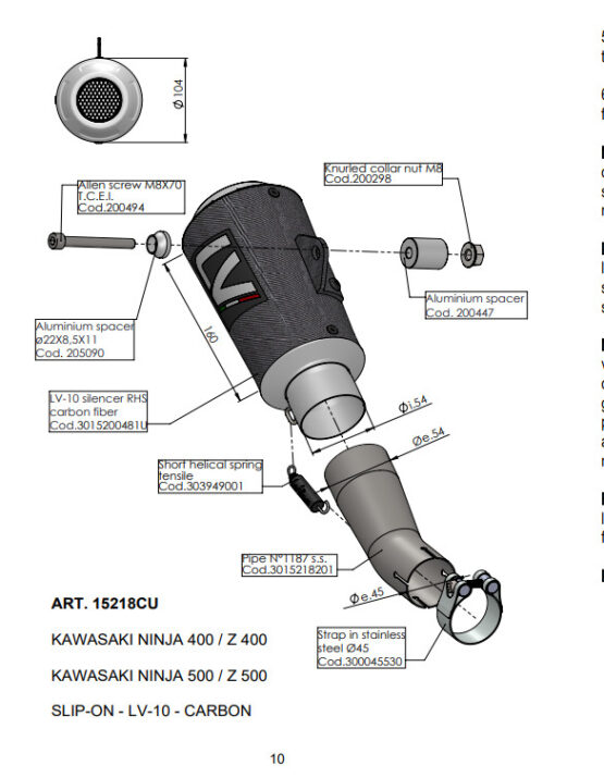 LV10 Carbon Fiber Muffler - Image 2