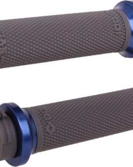 ODI Ruffian Lock-On Grips Graphite/Blue for V-Twin