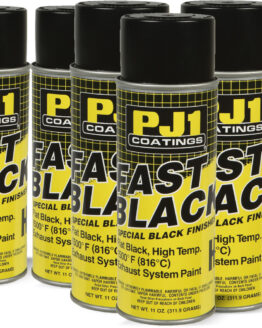 Case of 6 - Fast Black 1500f High Temp Paint, Flat Finish, 11oz Aerosol
