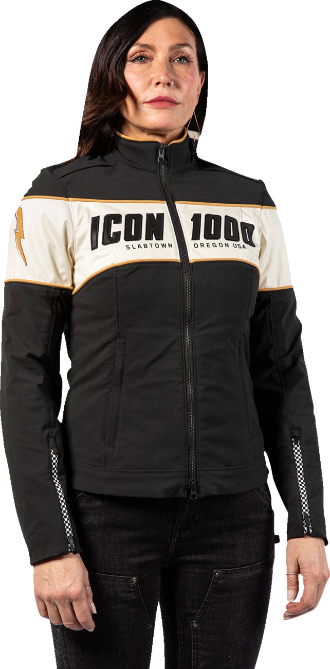 ICON Women's Hella 4 Jacket XS Black/White - Image 3