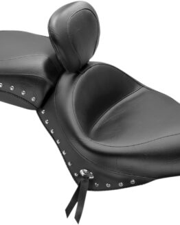 Touring Concho Studded Vinyl 2-Up Seat Black w/Backrest